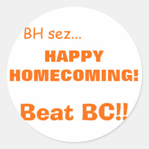 HAPPYHOMECOMING! CLASSIC ROUND STICKER