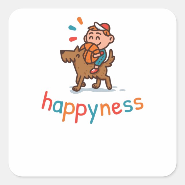 Happyness Square Sticker (Front)