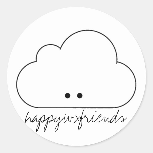 happywxfriend!!! classic round sticker (Front)