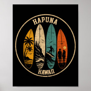 Hapuna Beach Hawaii Surfing Men Women Surfboarder Poster
