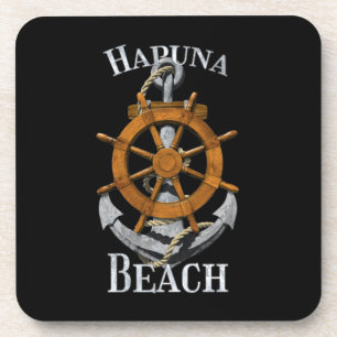 Hapuna Beach Hawaii Vacation Nautical Anchor Helm Coaster