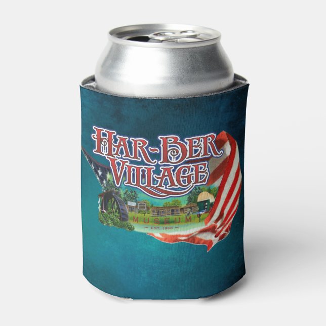 Har-Ber Village and flag Can Cooler2026 Can Cooler (Can Front)