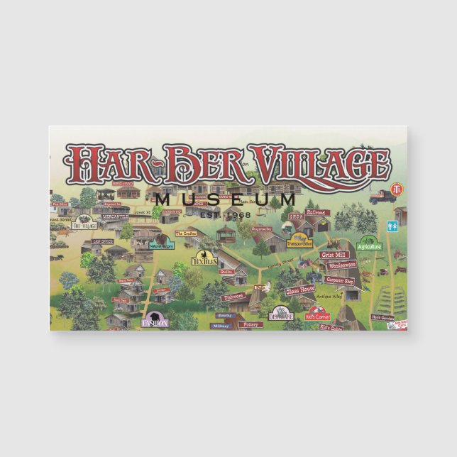 Har-Ber Village Museum Map magnet 15c (Front)