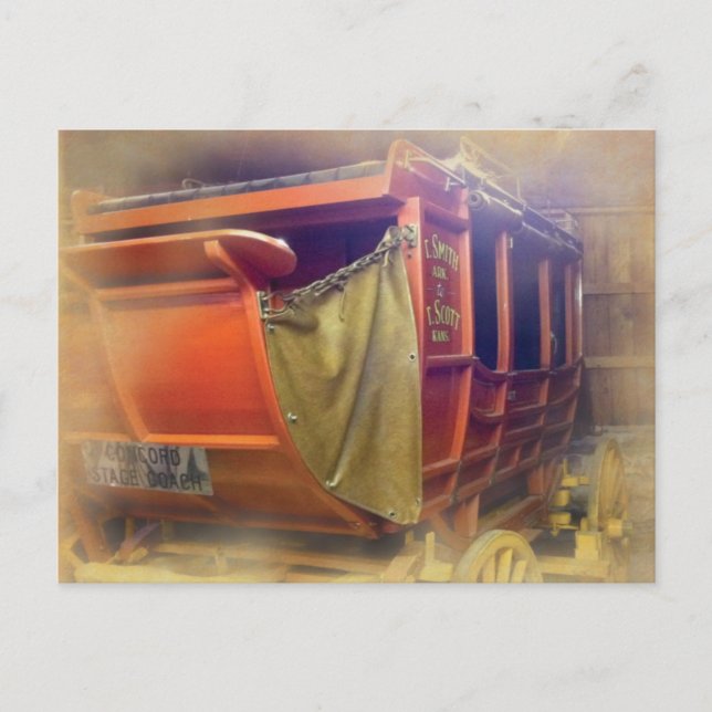 Har-Ber Village stagecoach Postcard (Front)