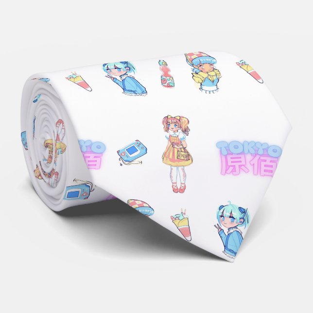 Harajuku Anime Girl Tie (Rolled)