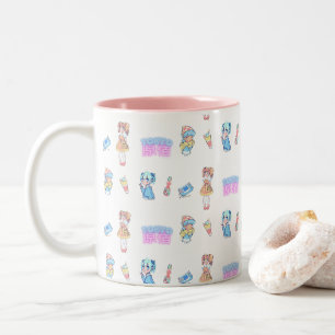 Harajuku Anime Girl Two-Tone Coffee Mug