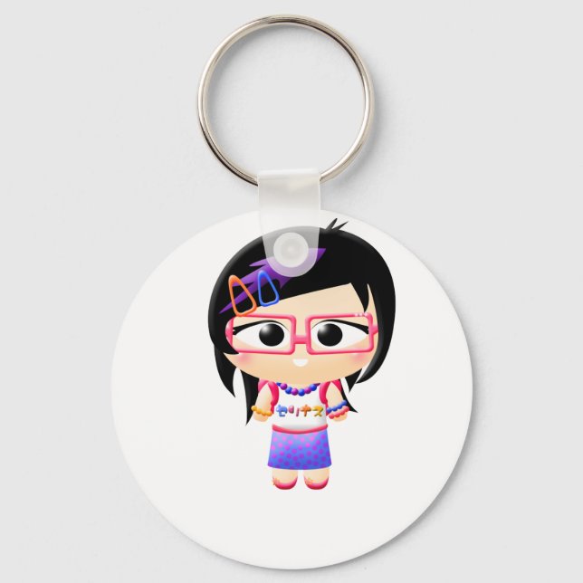 Harajuku Girl Key Ring (Front)