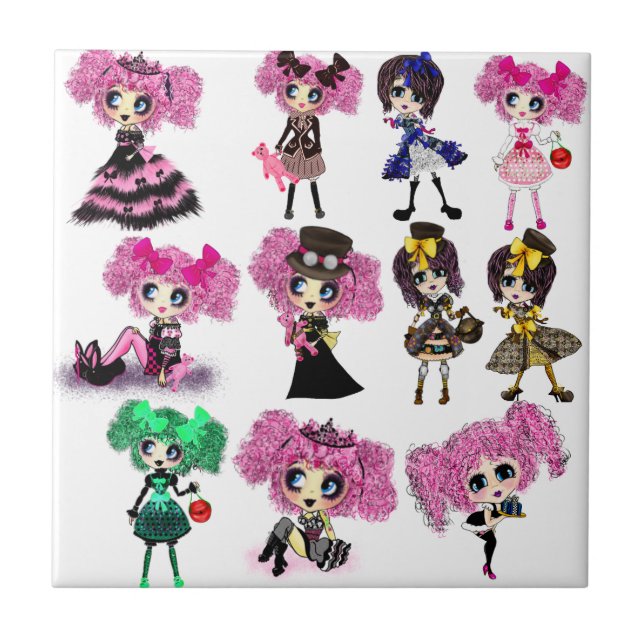 Harajuku Girls - Lolita fashionistas Tile (Front)