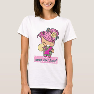 Harajuku kawaii kokeshi doll white shirt template