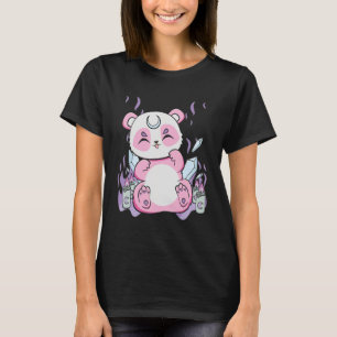 Harajuku Panda And Nu Goth Bear For Cute Horror Fa T-Shirt