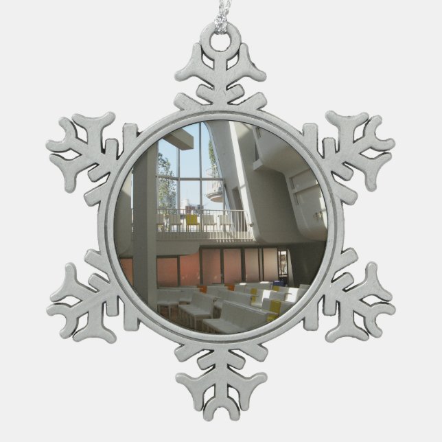 Harajuku Protestant Church, Tokyo, Japan Snowflake Pewter Christmas Ornament (Front)