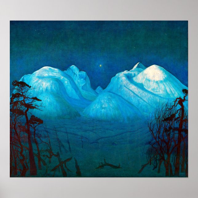 Harald Sohlberg Winter Night in the Mountains Poster (Front)
