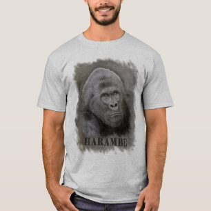 Harambe (Graphite Drawing)-Large Image Size T-Shirt