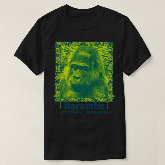 Harambe Memorial Rest In Peace T-Shirt (Design Front)