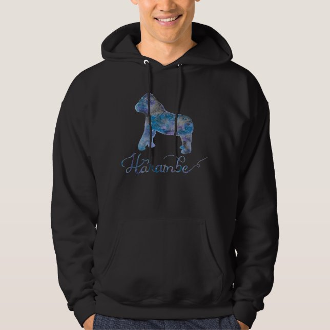 Harambe Watercolor Galaxy Men's Hoodie (Front)