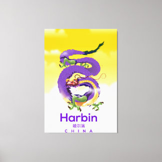 Harbin China Dragon travel poster Canvas Print