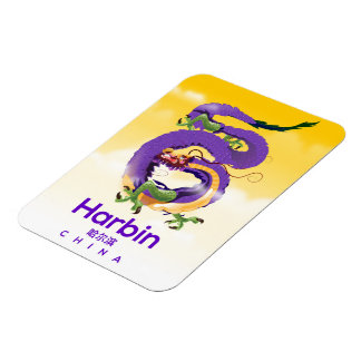 Harbin China Dragon travel poster Magnet