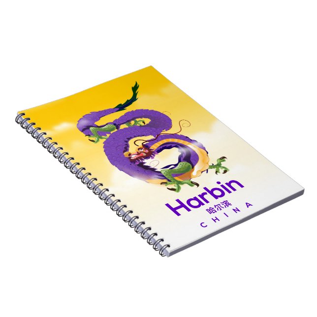 Harbin China Dragon travel poster Notebook (Right Side)