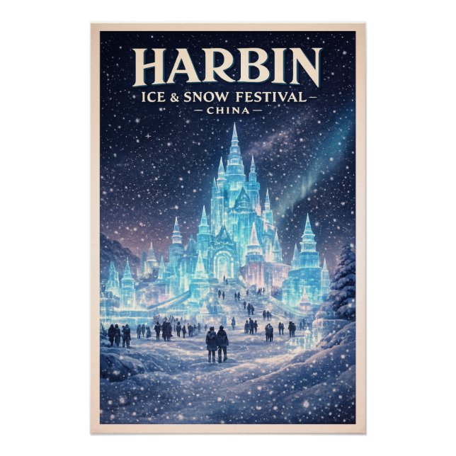 Harbin Ice & Snow Festival, China travel Poster (Front)