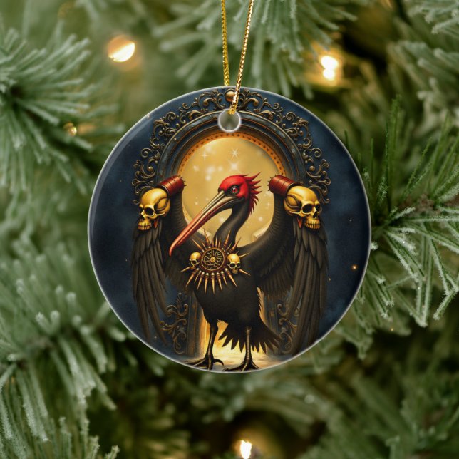 Harbinger of the Golden Gate The Nocturnal Pelican Ceramic Tree Decoration (Tree)