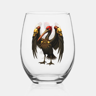 Harbinger of the Golden Gate The Nocturnal Pelican Stemless Wine Glass