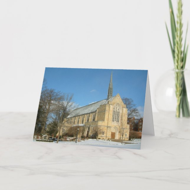Harbison Chapel in Winter at Grove City College Card (Front)
