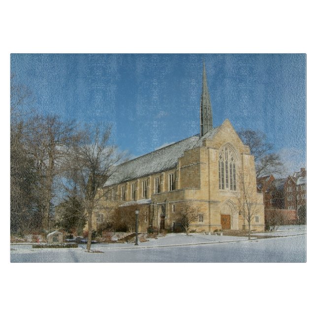 Harbison Chapel in Winter at Grove City College Cutting Board (Front)