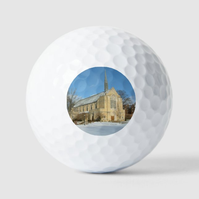 Harbison Chapel in Winter at Grove City College Golf Balls (Front)