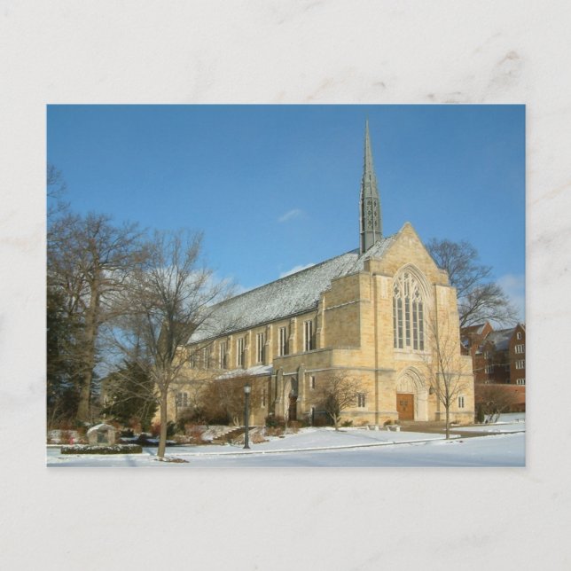 Harbison Chapel in Winter at Grove City College Postcard (Front)