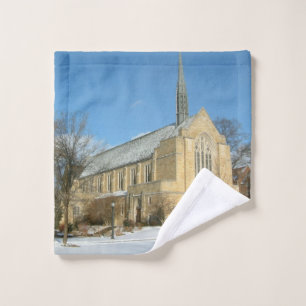 Harbison Chapel in Winter at Grove City College Wash Cloth