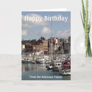 Harbor Boats Happy Birthday Card from Family