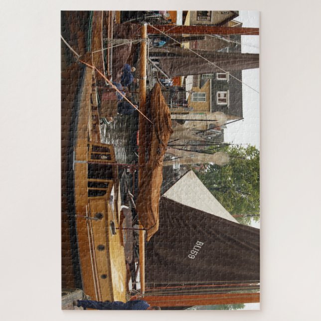 Harbor, wood Fishingboat  Jigsaw Puzzle (Vertical)