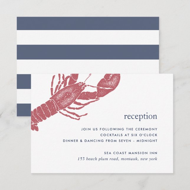Harborside Wedding Reception Enclosure Card (Front/Back)