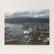 Harbour and coastline of Terceira Azores 