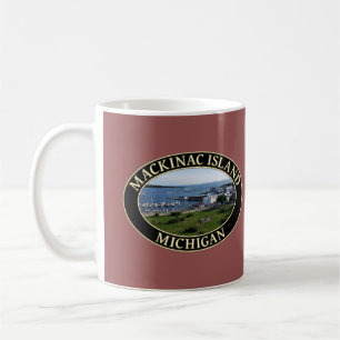 Harbour and Downtown at Mackinac Island, Michigan Coffee Mug