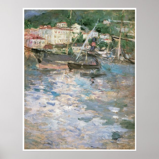 Harbour at Nice, Berthe Morisot Poster (Front)