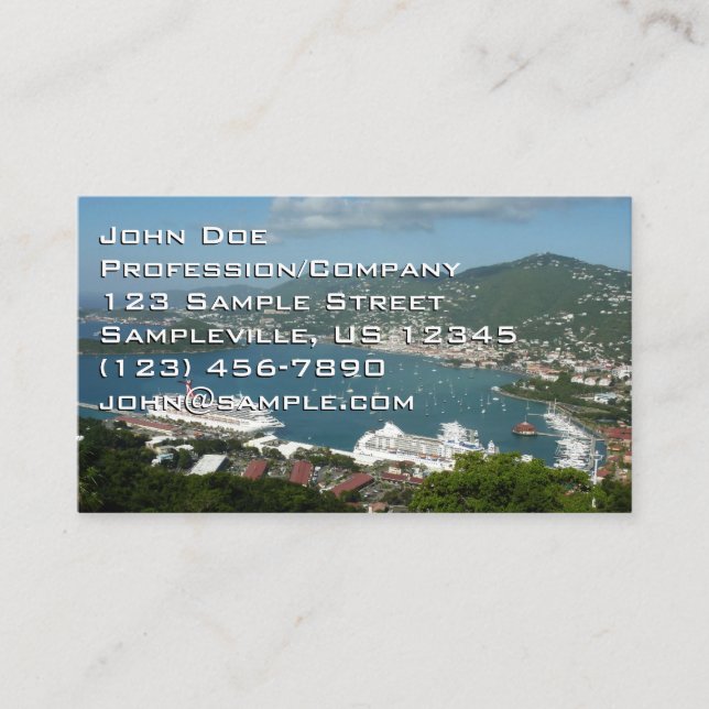 Harbour at St. Thomas US Virgin Islands Business Card (Front)