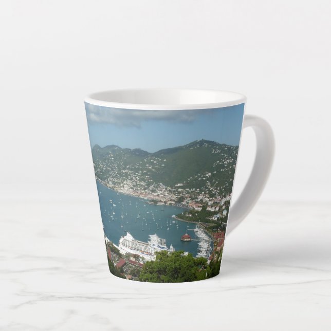 Harbour at St. Thomas US Virgin Islands Latte Mug (Right Angle)