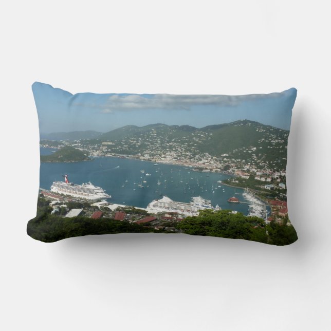 Harbour at St. Thomas US Virgin Islands Lumbar Cushion (Front)