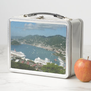 Harbour at St. Thomas US Virgin Islands Metal Lunch Box