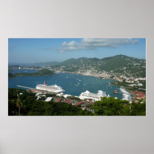 Harbour at St. Thomas US Virgin Islands Poster