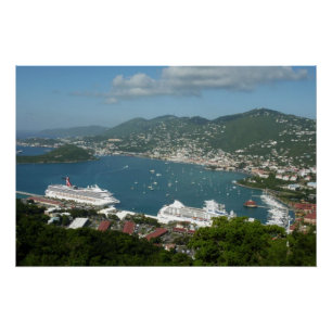 Harbour at St. Thomas US Virgin Islands Poster