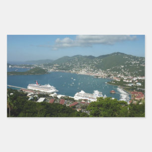 Harbour at St. Thomas US Virgin Islands Rectangular Sticker