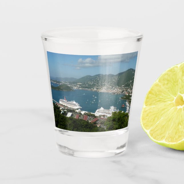 Harbour at St. Thomas US Virgin Islands Shot Glass (Front)