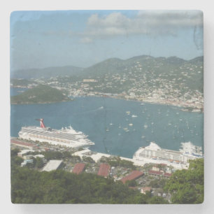 Harbour at St. Thomas US Virgin Islands Stone Coaster