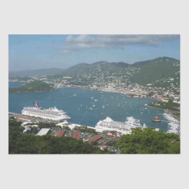 Harbour at St. Thomas US Virgin Islands Tissue Paper (Front)