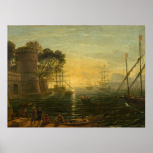 Harbour at Sunset - Claude Lorrain Fine Art Poster