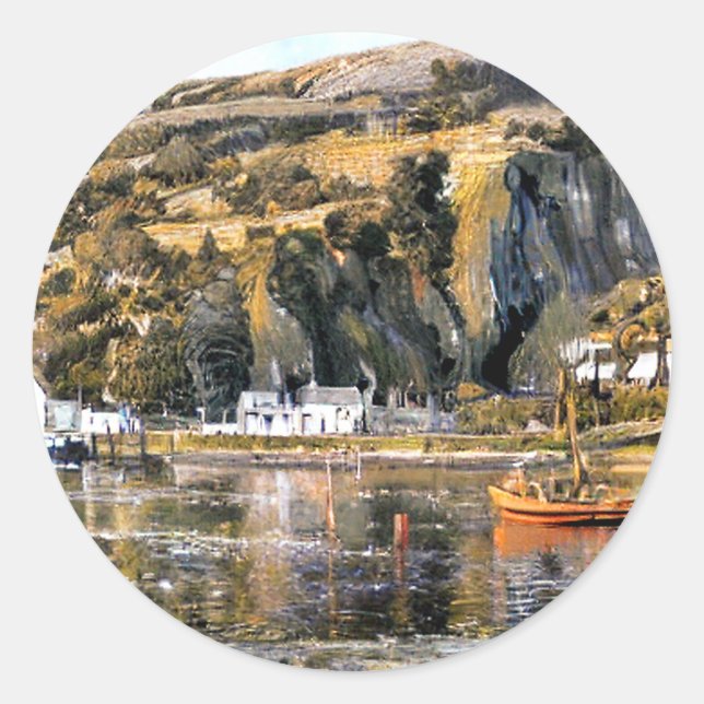 HARBOUR BARMOUTH WALES CLASSIC ROUND STICKER (Front)
