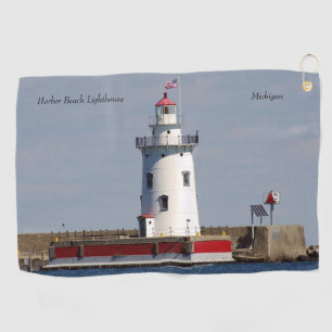 Harbour Beach Lighthouse golf towel