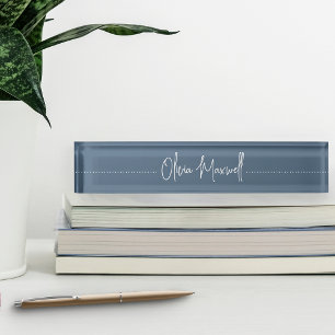 Harbour Blue Sketched Cursive Script Nameplate